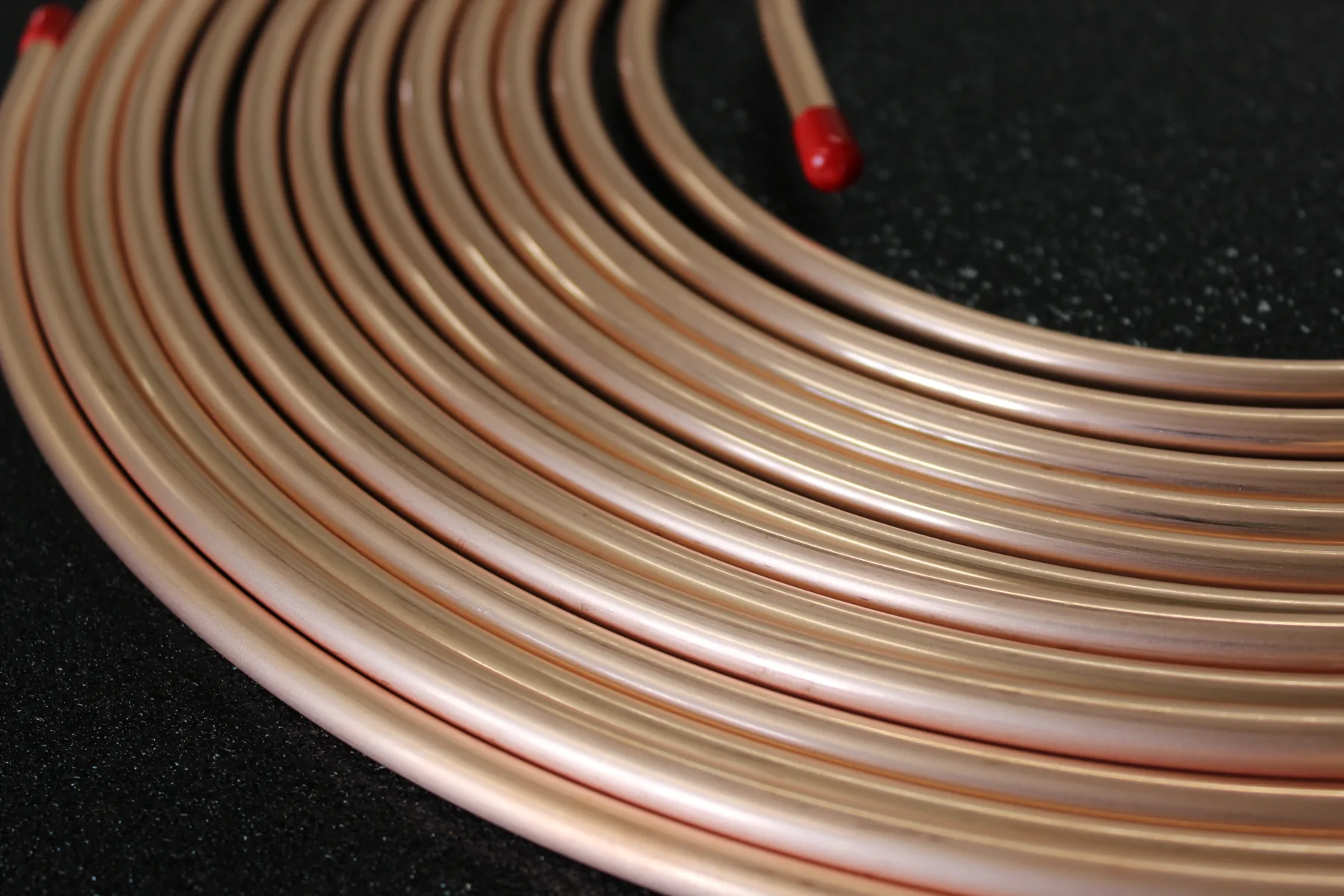 Coil of Goldstone ACR copper tube with capped ends